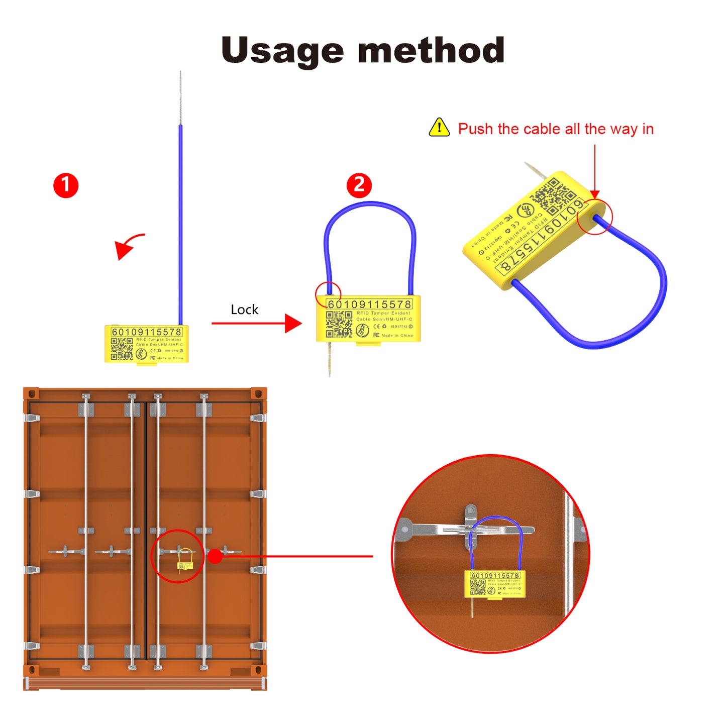 RFID Tamper Evident Cable Seal 200 Seals/Box @ $1.17/Seal
